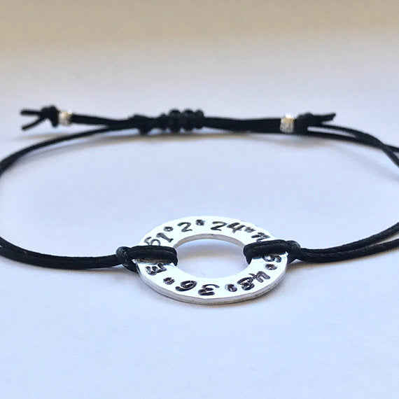 Longitude Latitude bracelet set of 2