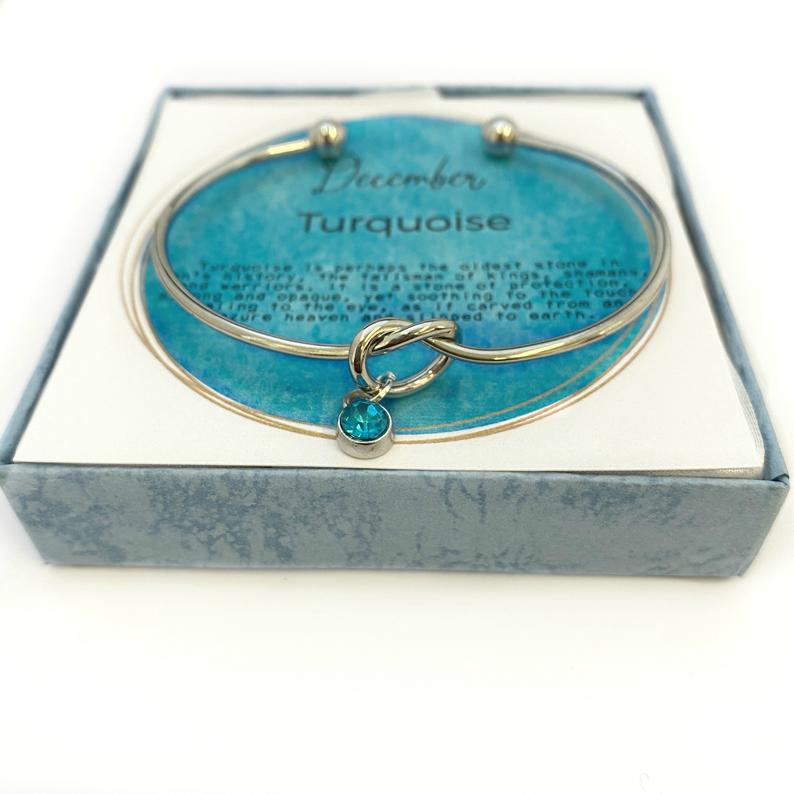 Turquoise Bracelet, December birthstone bracelet, Knot Bracelet, Mother Bracelet, Grandma Gift, December Birthday, BFF gift, Sister Gift